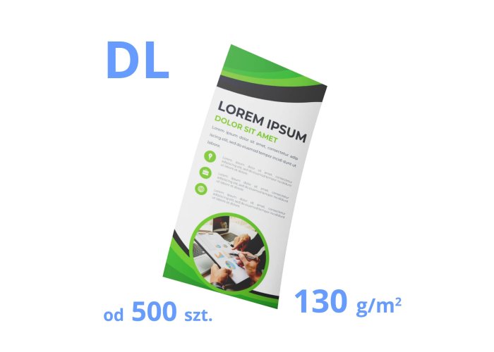 Ulotki DL papier kredowy 130g